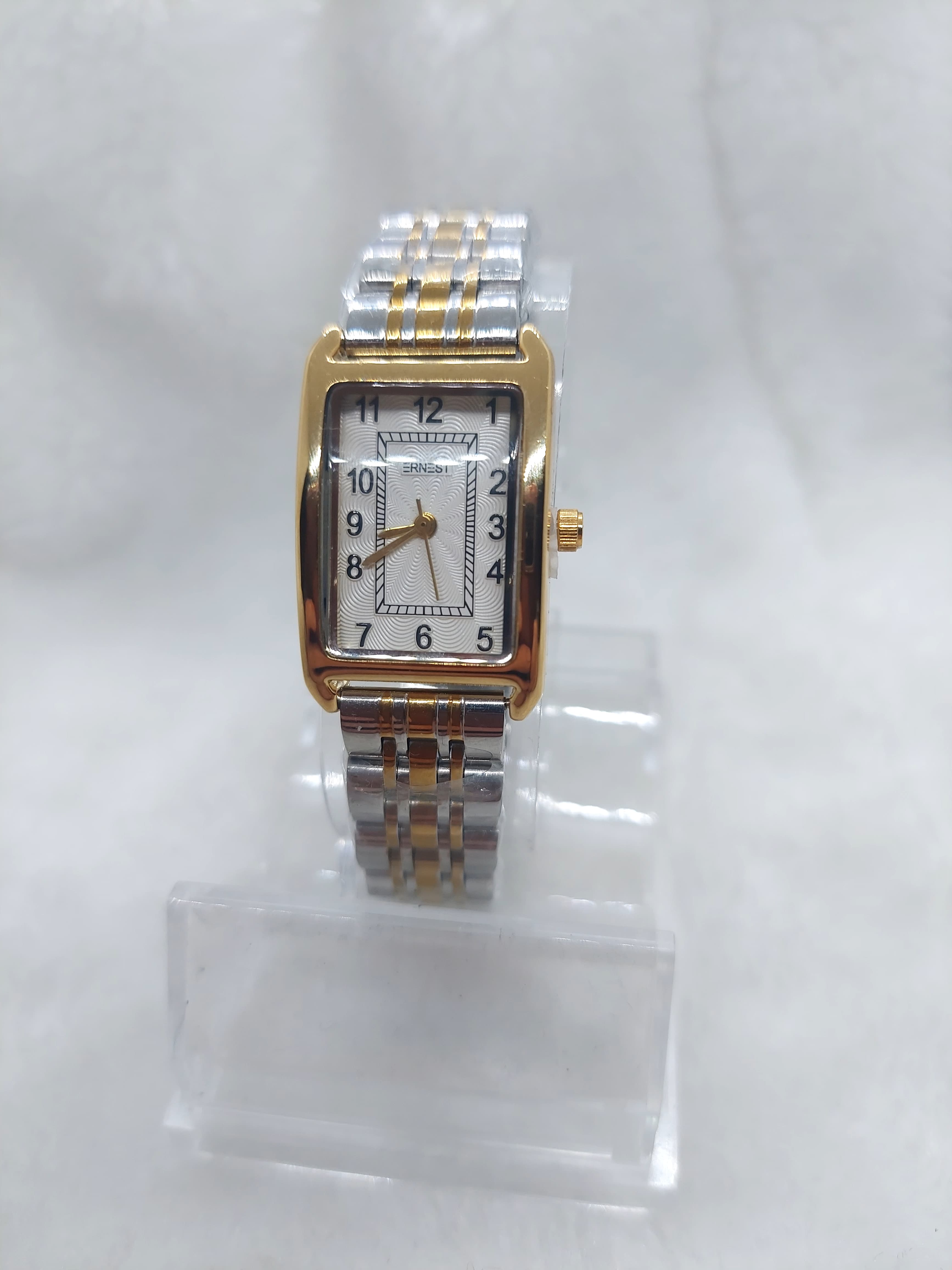 Montre rectangle bicolor