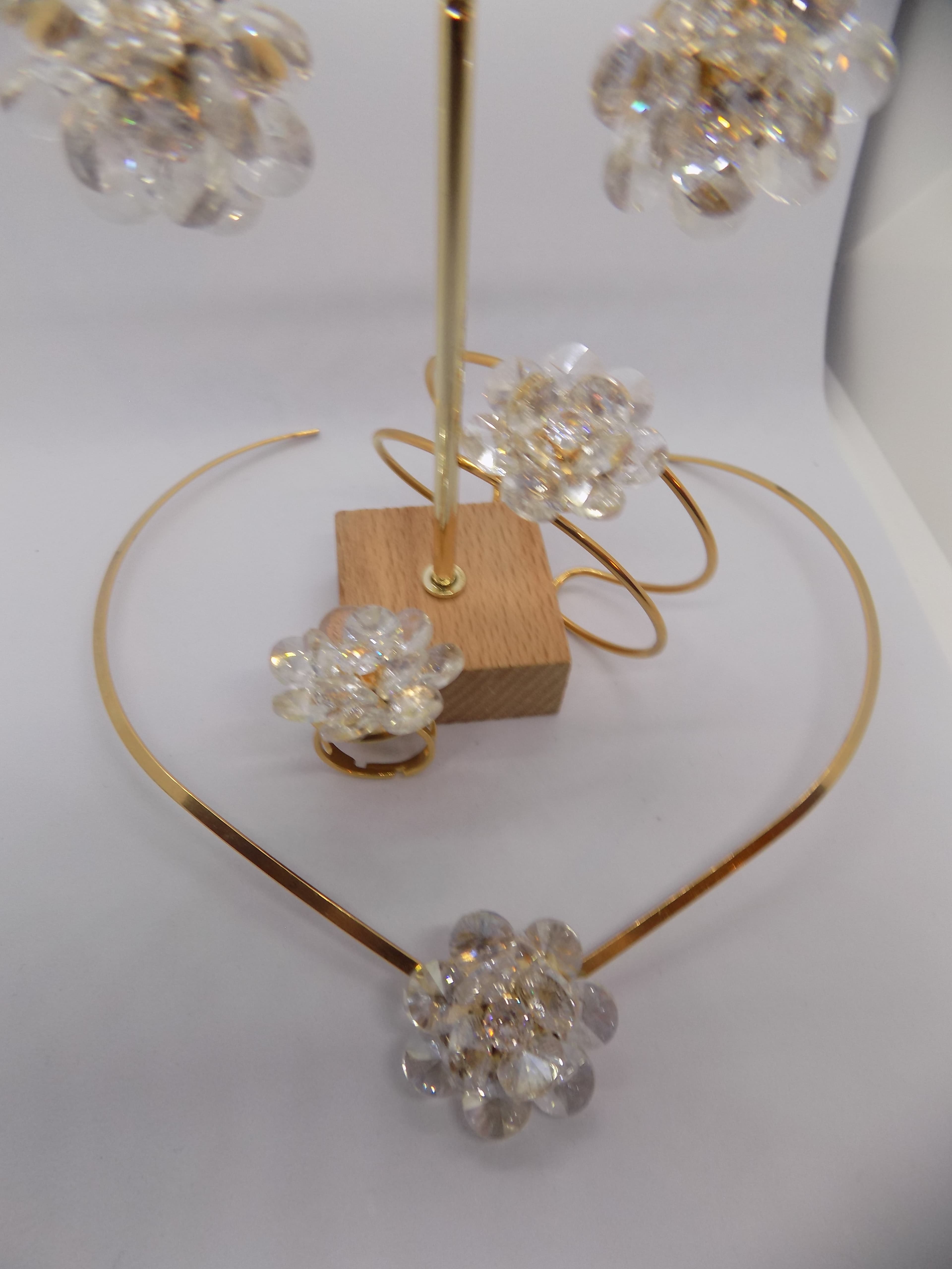 Parure fleur cristal