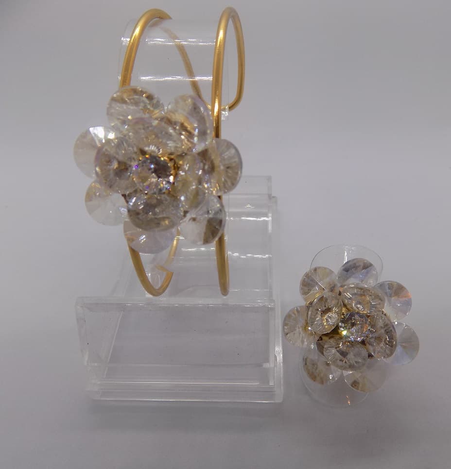 Duo bracelet et bague cristal