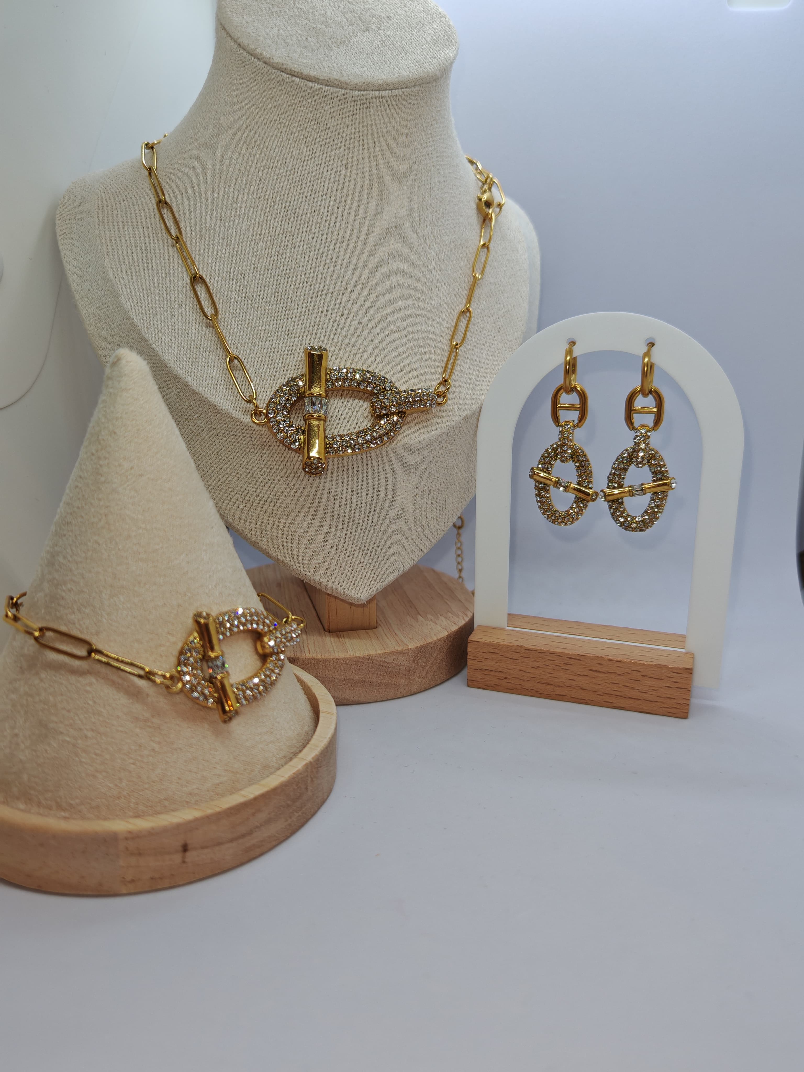 Parure anneau brillante